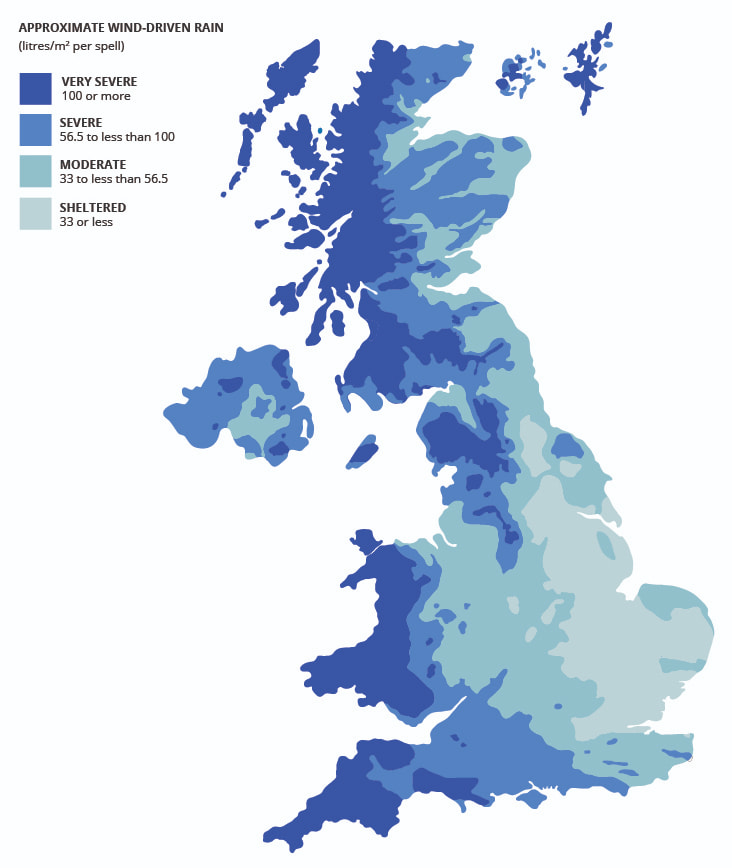 Exposure to Wind Driven Rain in the United Kingdom